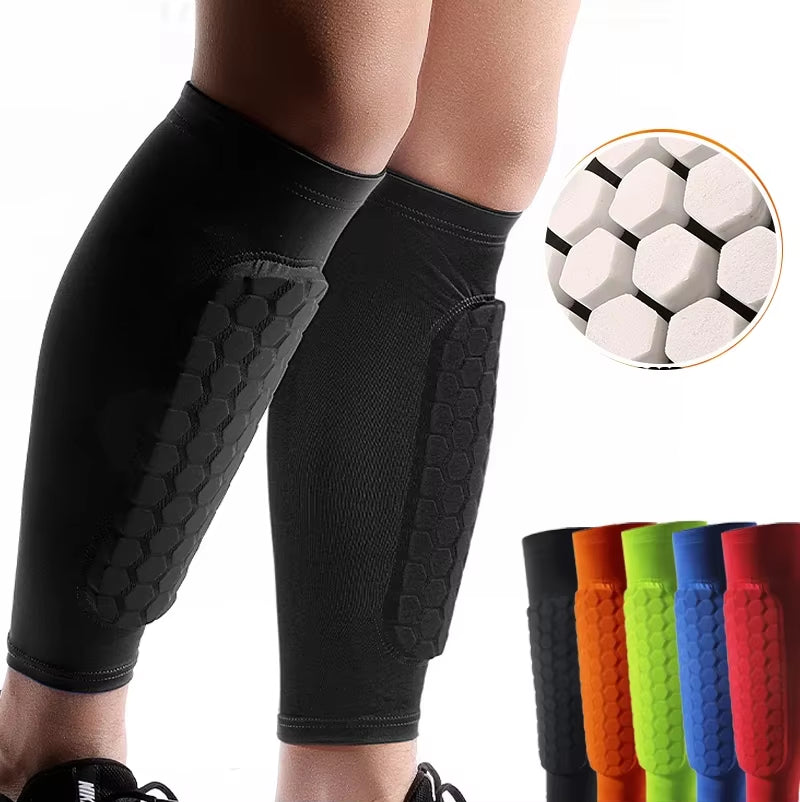 1Pc Football Shin Guard Socks Sleeves with Foam,Calf Compression Sleeve Honeycomb Pads,Sports Legging & Soccer Equipment