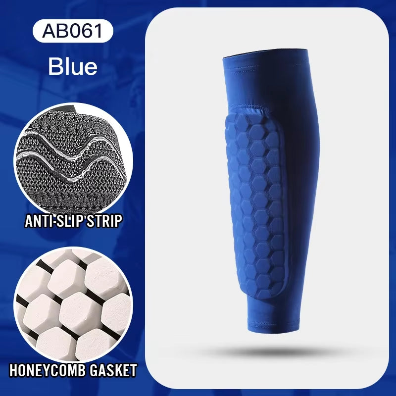 1Pc Football Shin Guard Socks Sleeves with Foam,Calf Compression Sleeve Honeycomb Pads,Sports Legging & Soccer Equipment