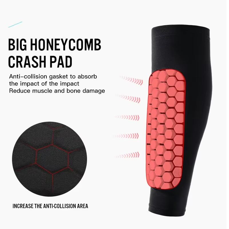 1Pc Football Shin Guard Socks Sleeves with Foam,Calf Compression Sleeve Honeycomb Pads,Sports Legging & Soccer Equipment